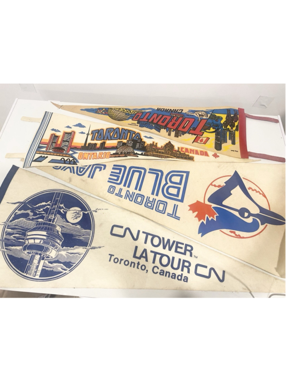 Vintage Toronto Canada Felt Pennant Lot Blue Jays CN Tower Souvenir Ontario